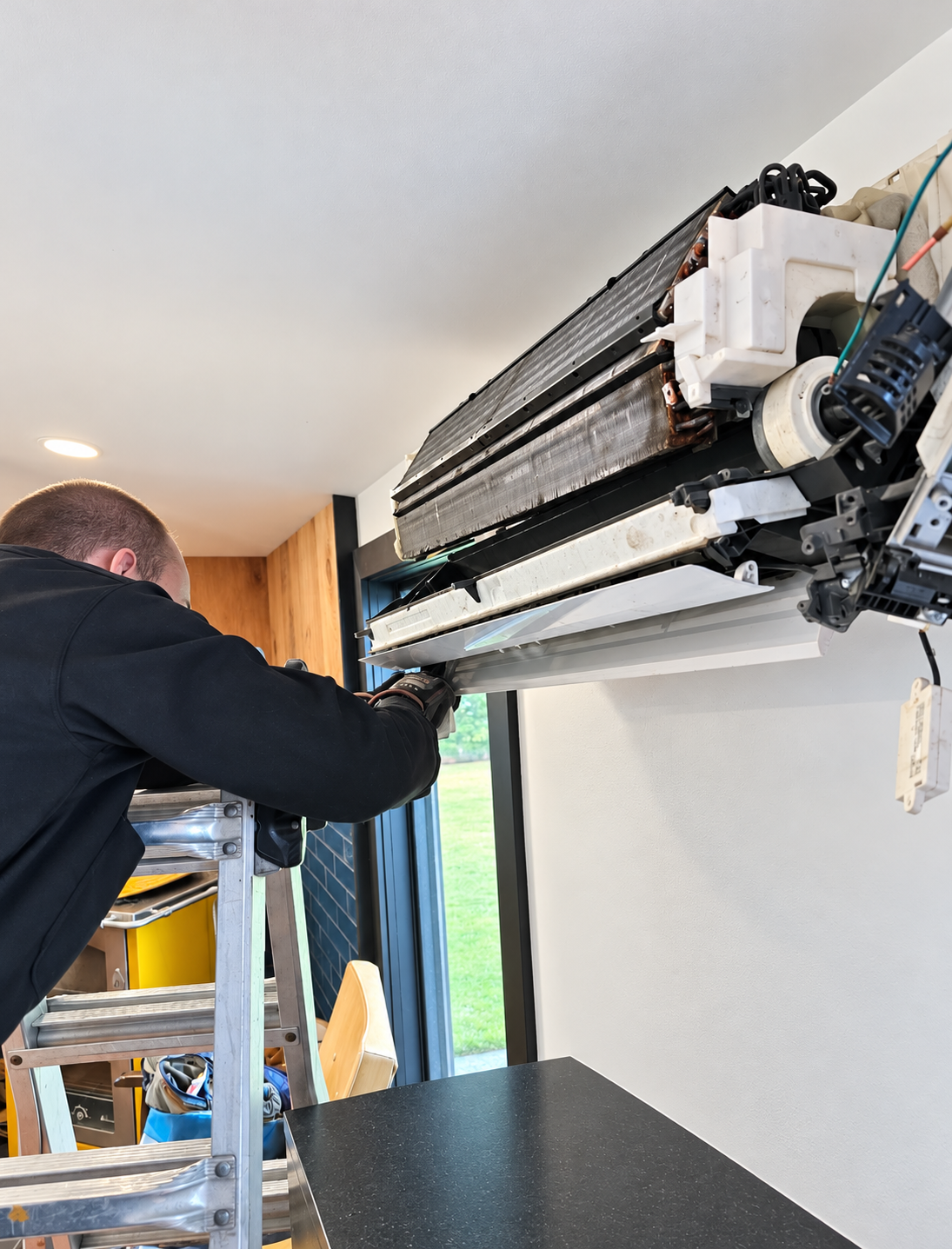 Indoor ductless mini-split maintenance