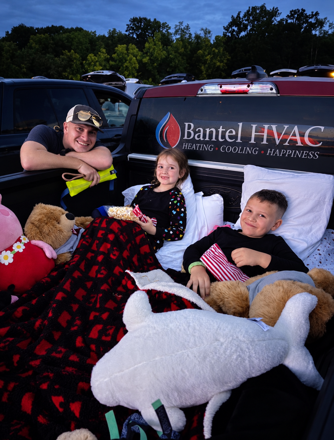 Family time in the Bantel pickup