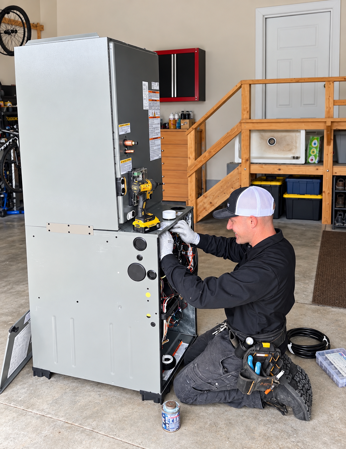 Furnace service in progress