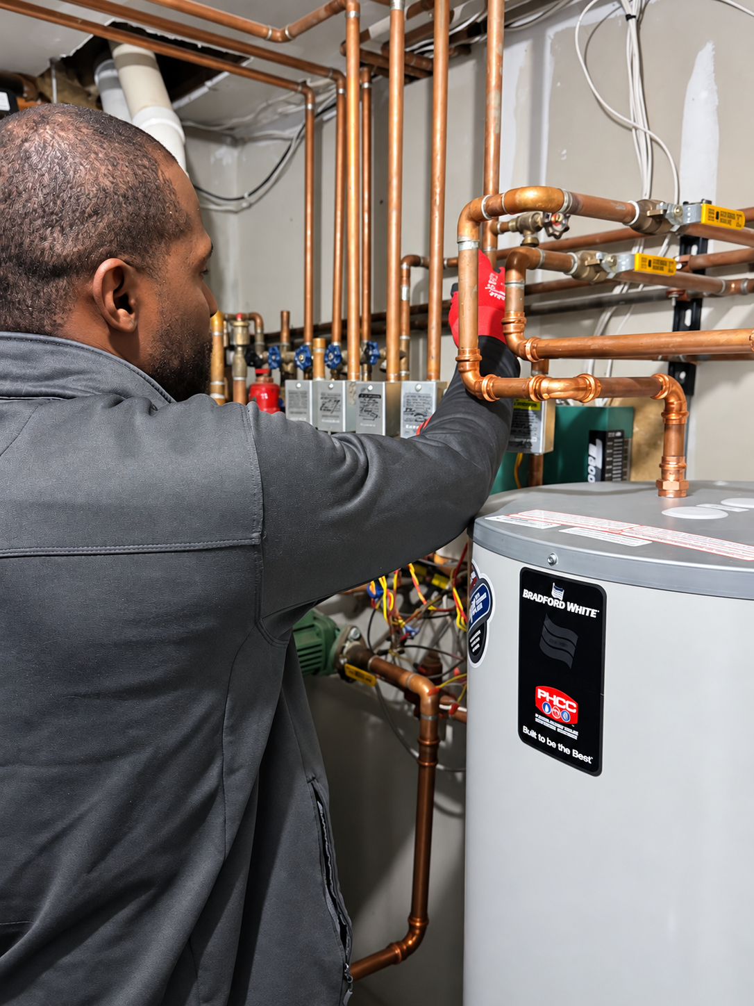 Water heater piping and service